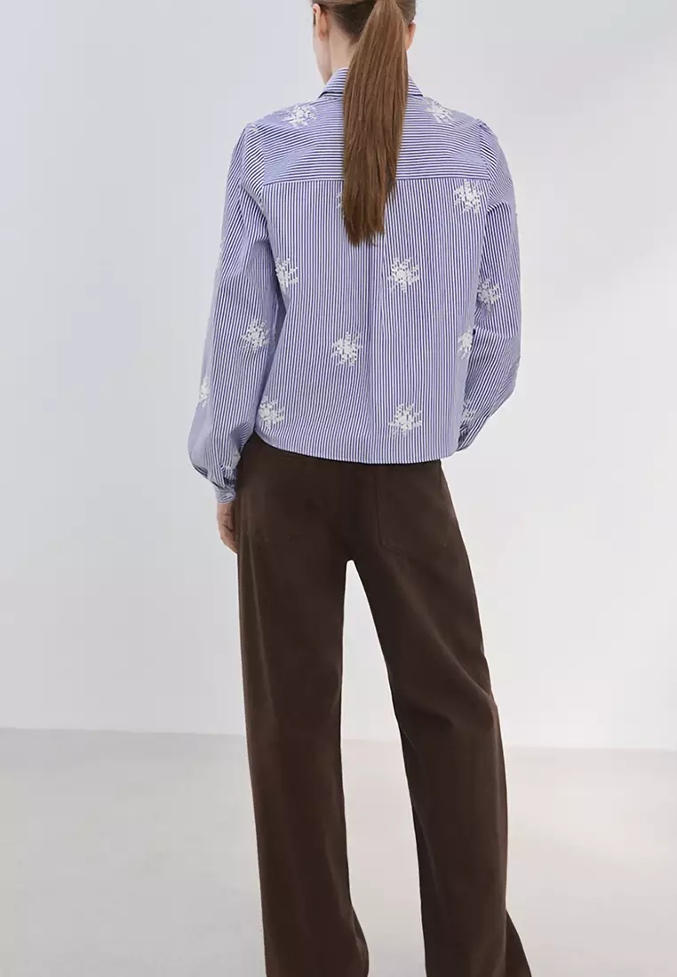 Embroidery Striped Shirt
