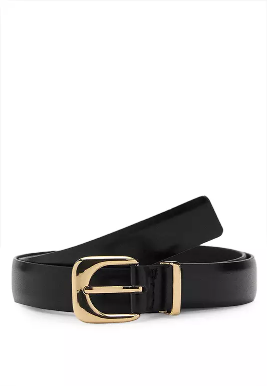 Leather Effect Belt With Buckle
