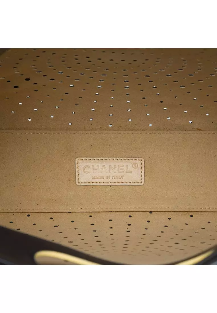 Pre-Loved Chanel Cc Perforated Patent Tote