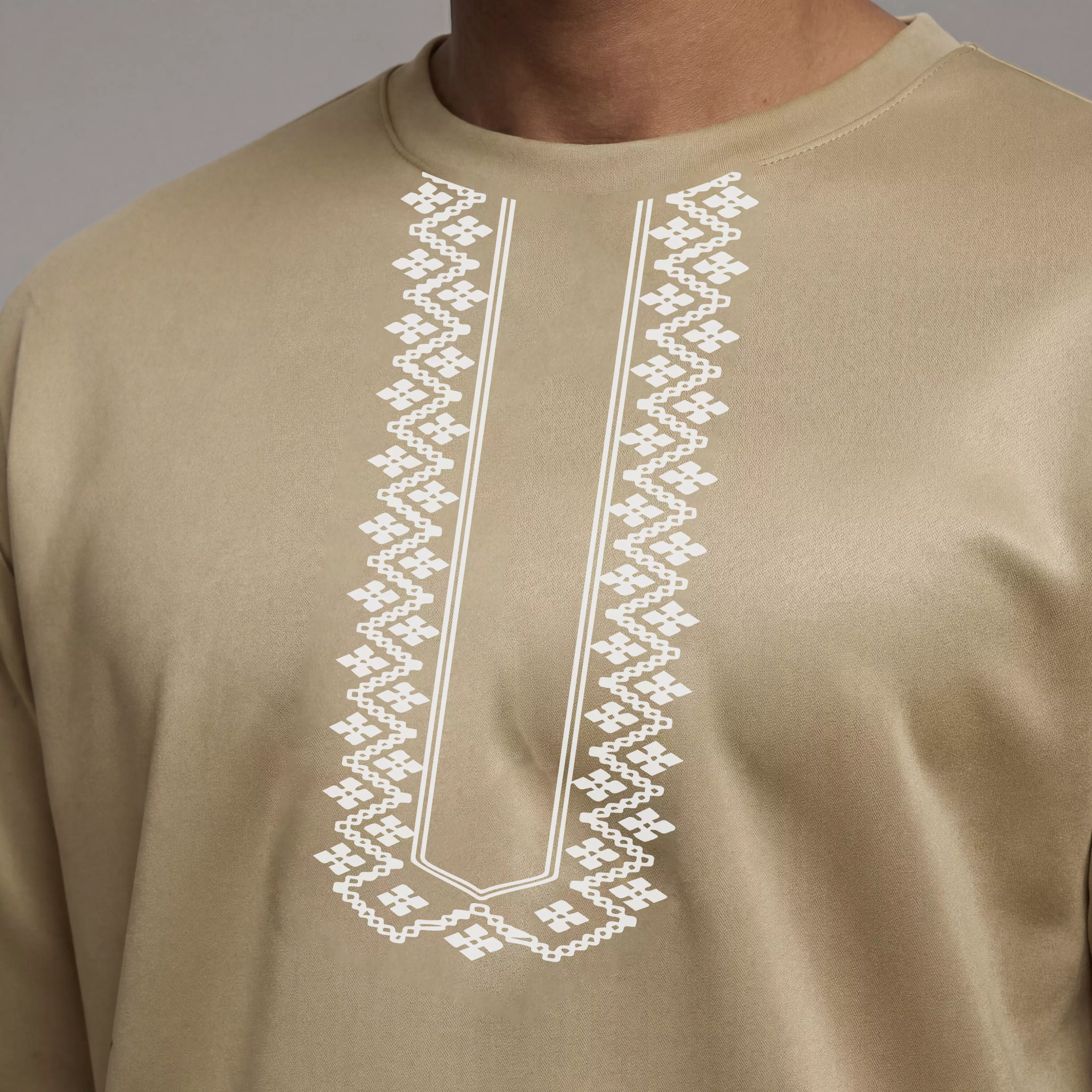 THIRDDAY Kaos Koko Pria Lengan Pendek Oversize Scubalux "turki" khaki MTZ28