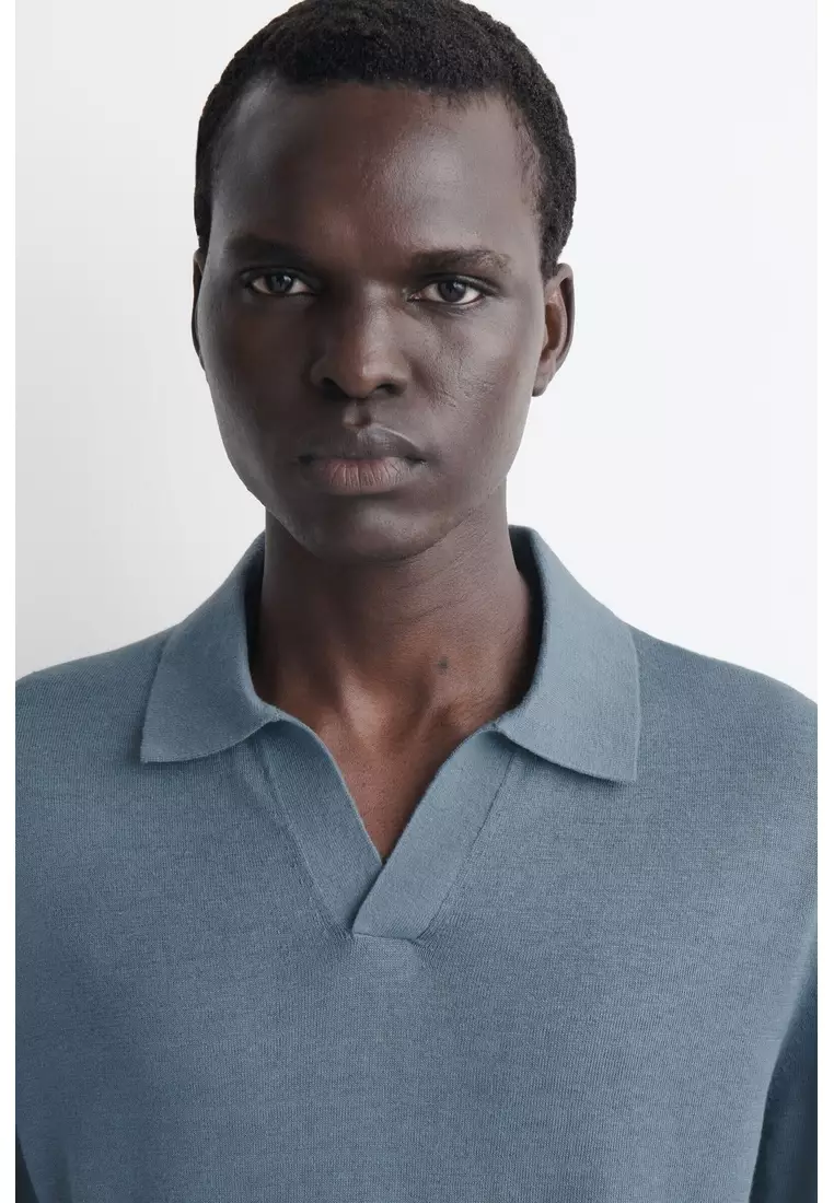 KNITTED LINEN POLO SHIRT