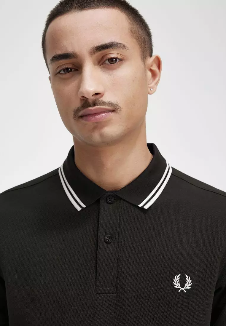 Fred Perry M3600 Twin Tipped Fred Perry Shirt (Night Green / Snow White / Snow White)