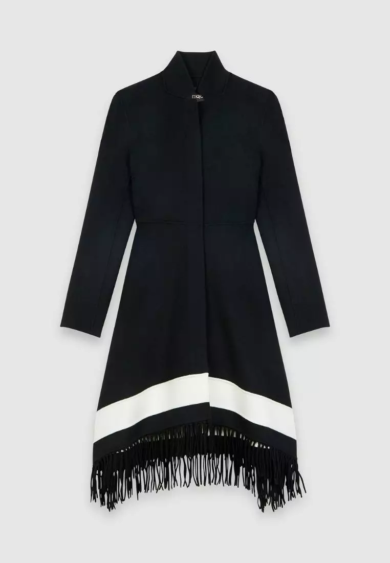 maje textured double faced coat