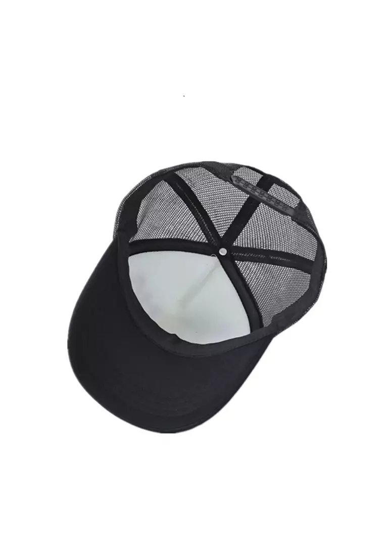 Maxton Topi Trucker Baseball Pria Star Quick Drying Mesh Resizable Strap Material Cotton ORIGINAL - Black