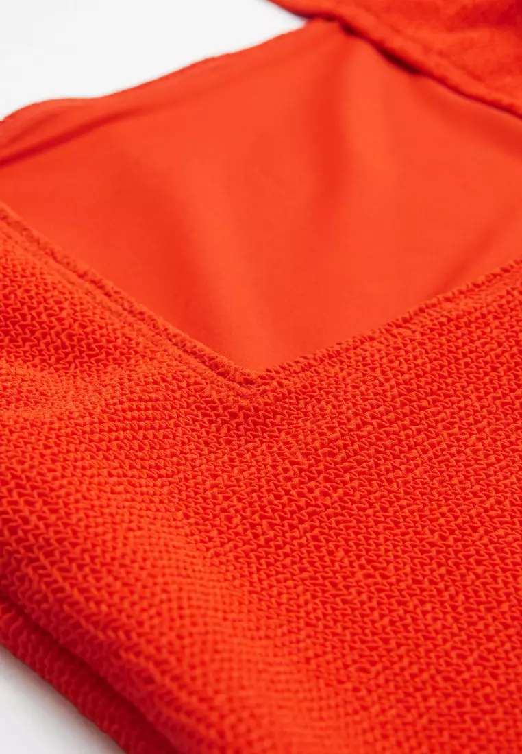 Textured Bow Tie Swimsuit