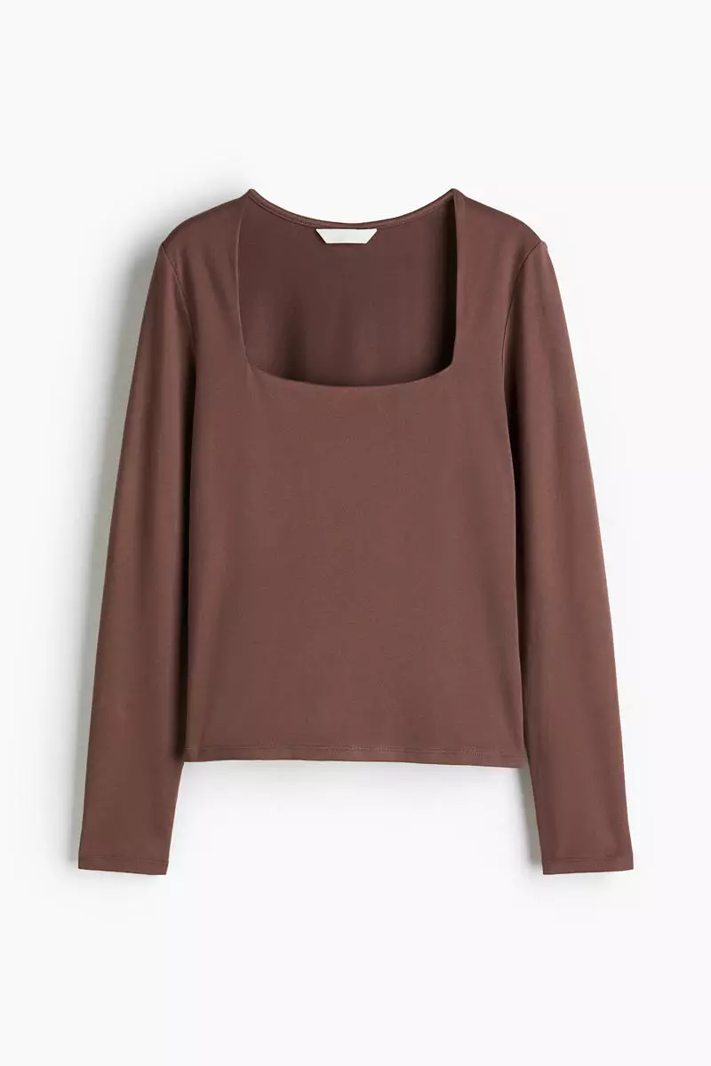 Long-sleeved jersey top