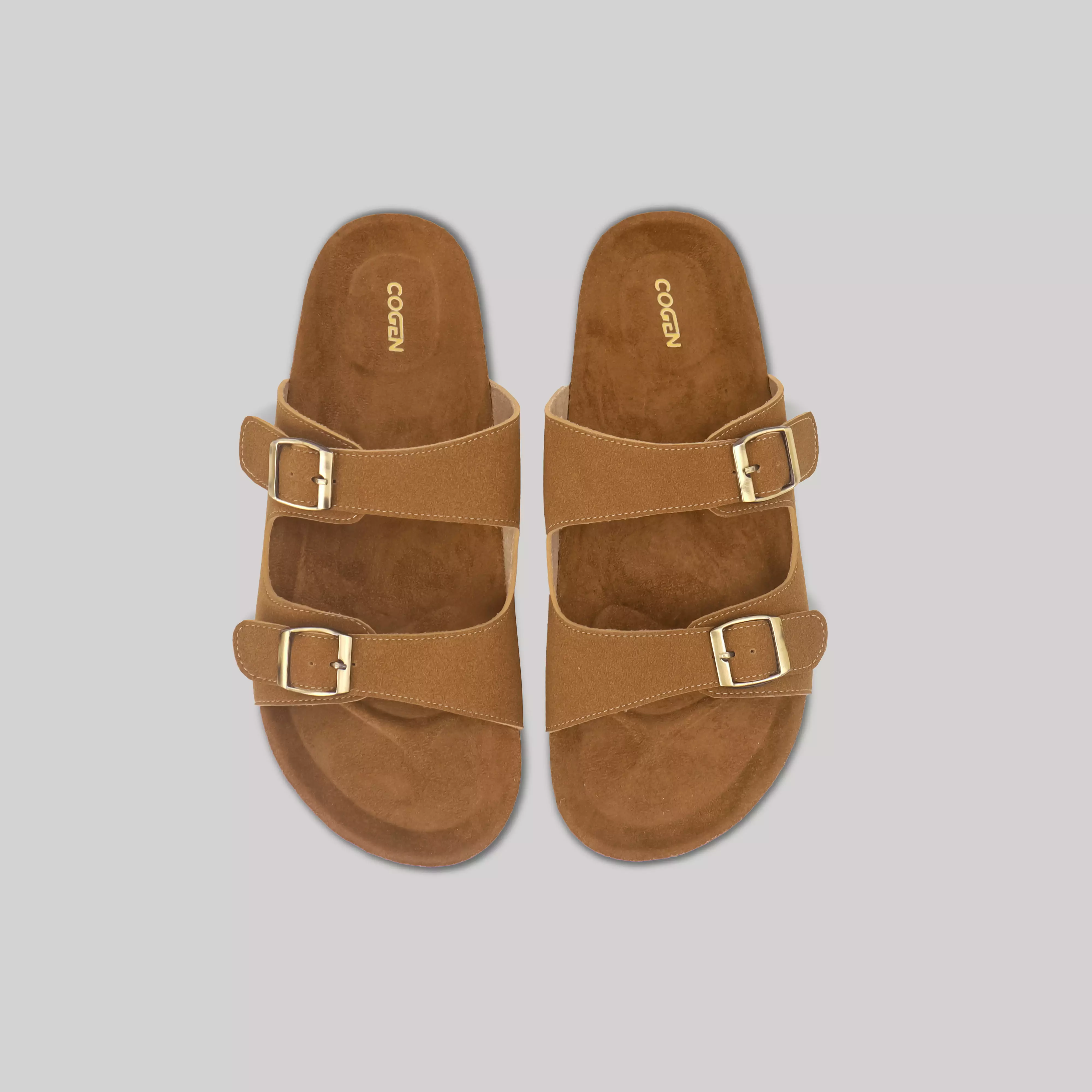 Cogen Sandal Pria Sendal Kulit Birken Vintage - Opera Tan