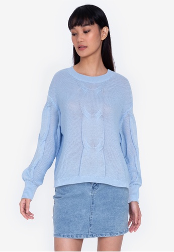 ZALORA BASICS blue Knitted Sweater E9F54AA2CB2252GS_1