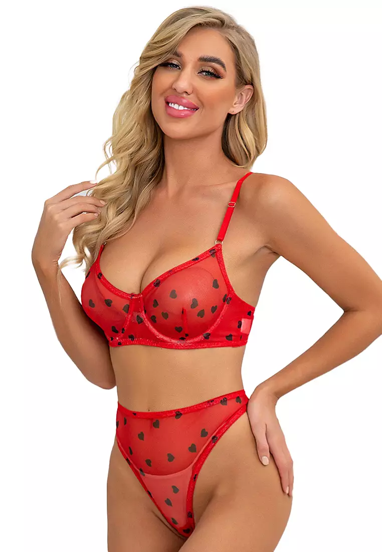 LYCKA LDB4091-Lady Two Piece Sexy Bra and Panty Lingerie Sets