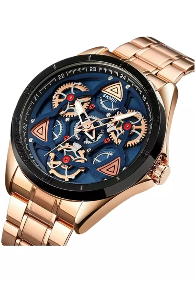 Jam Tangan Analog Pria Waterproof Strap Tali Material Stainless Steel MB78 ORIGINAL