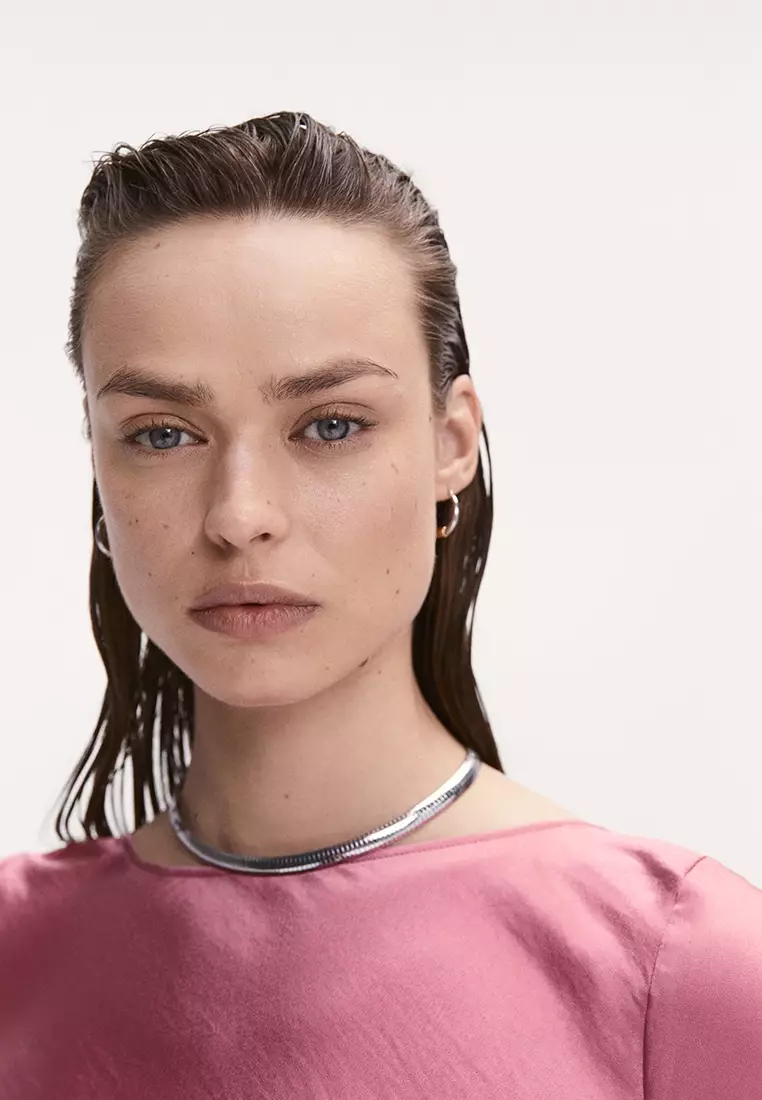 Side-Slit Satin Dress