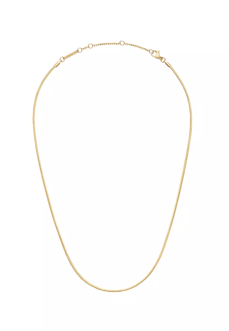 Elan Flat Chain Necklace - Gold - Stainless Steel Chain Necklace  - Staple Jewelry- DW official