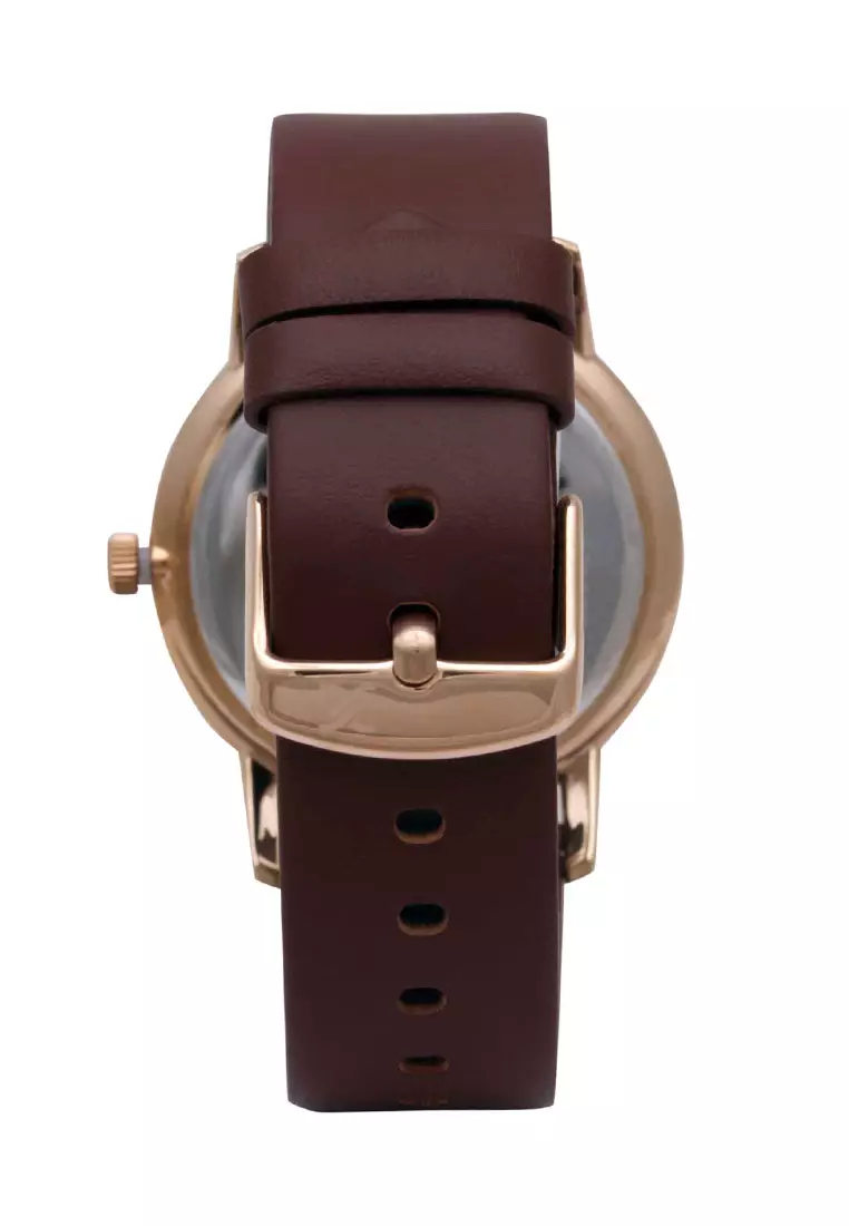 Daniel Klein Jam Tangan Pria - Brown Rosegold White - Leather Strap - DK112419-7