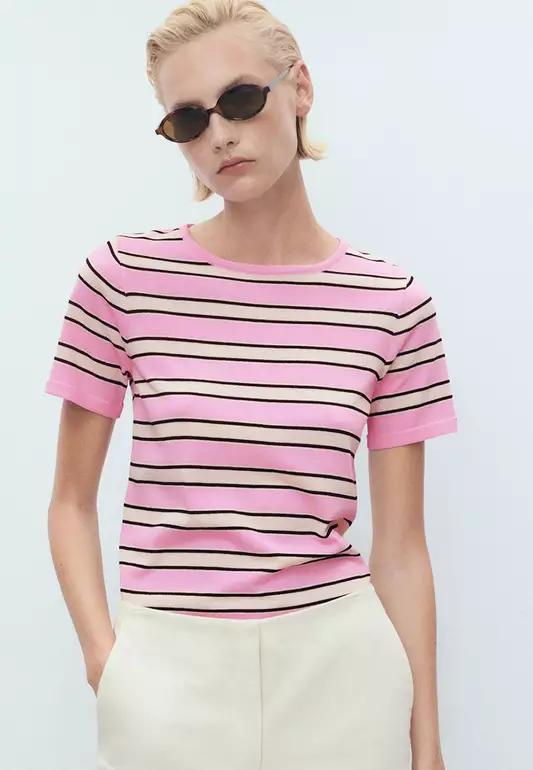 Short-Sleeved Jersey with Combined Stripes