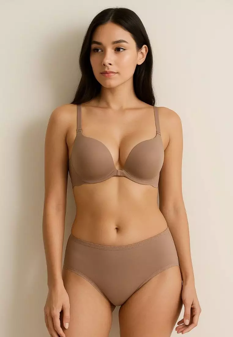 3 Pack Miley Wireless Bra Bundle - Brown, Pink, White