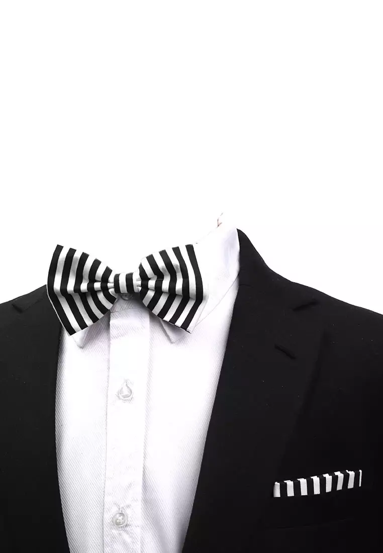 Dasi Kupu Bowtie Salur Hitam A20