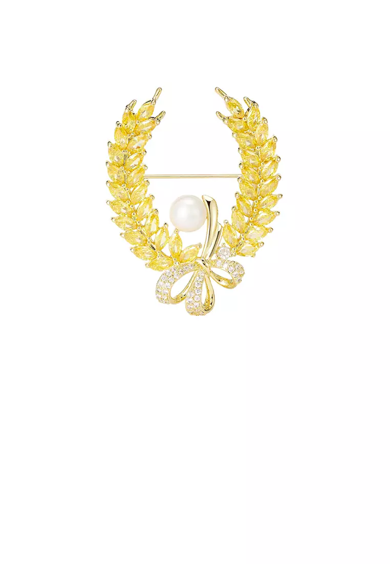 Buy Glamorousky Elegant Temperament Plated Gold Wheat Wreath