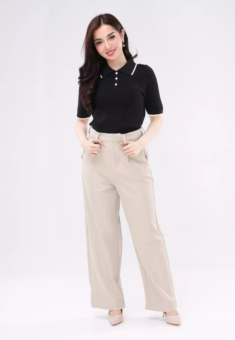 Wide Leg Trouser Pants Ladies