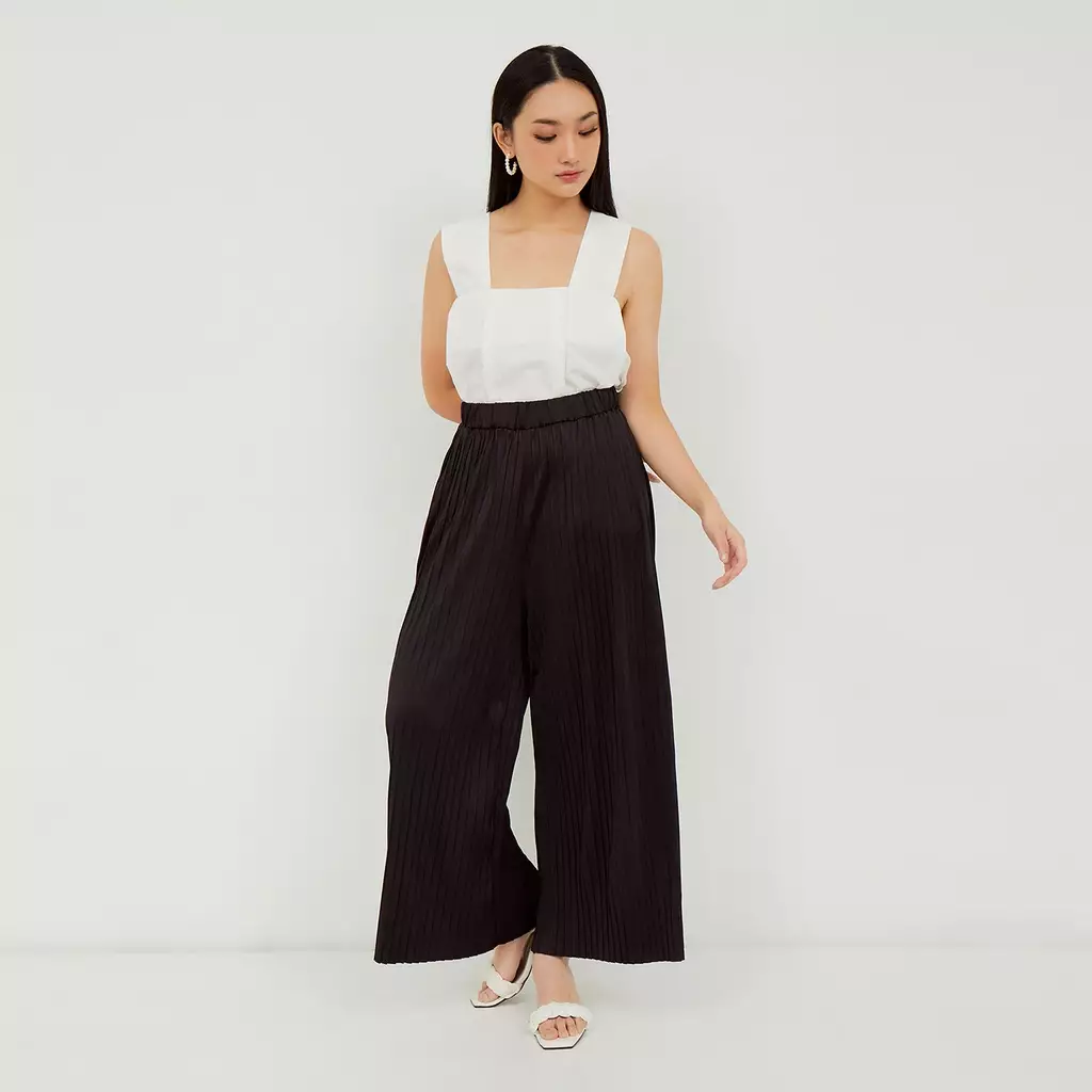 MAYONETTE Sunny Celana Panjang Plisket Kulot - Mocca
