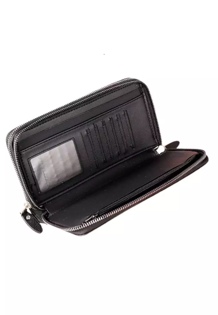 Giselle Dompet Clutch Wanita Many Space Modern Design Material Leather ORIGINAL - Black