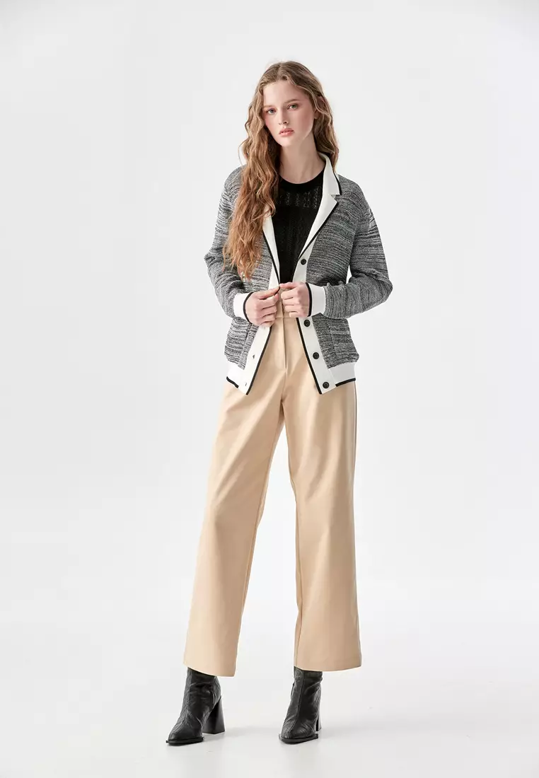Double Layer Waistband Straight Cut Pants