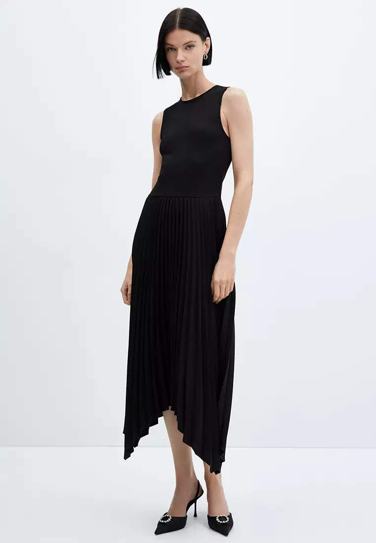 Mango Asymmetrical Pleated Dress 2024 | Buy Mango Online | ZALORA Hong Kong