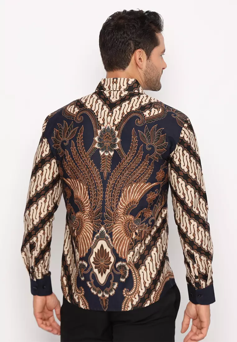 Kemeja Batik Pria Kertawijaya - Navy