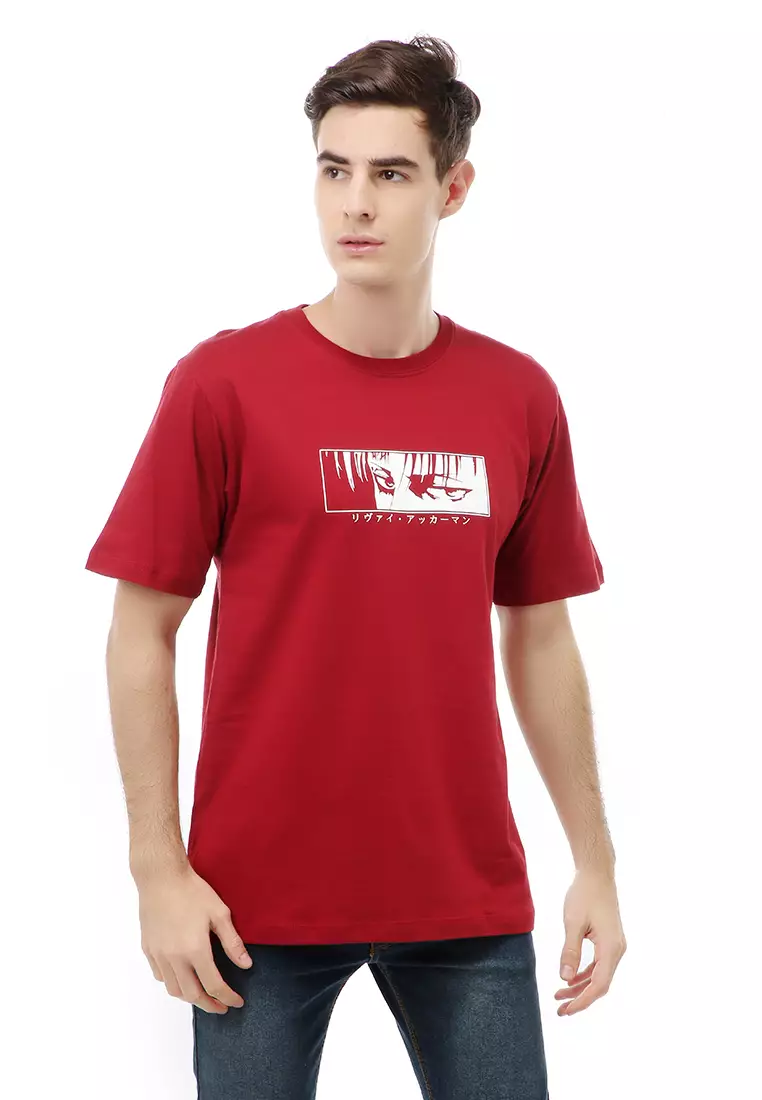 Jack T-Shirt Atasan Kasual Kaos Pria Anime Short Sleeve Material Cotton ORIGINAL - Maroon
