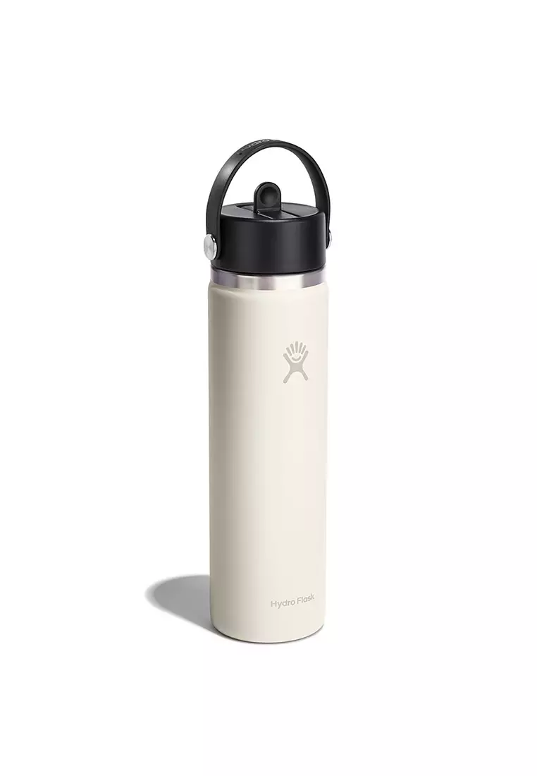 日本未発売色★Hydro flask 24oz ✦︎ivory 24 oz Wide Mouth Water Bottle w/ Flex Straw Cap | Hydro Flask