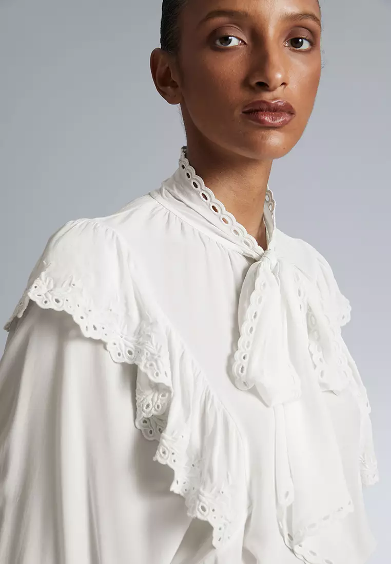 Scalloped Ruffle Blouse