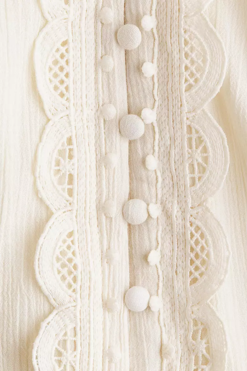 Lace-detail cotton dress