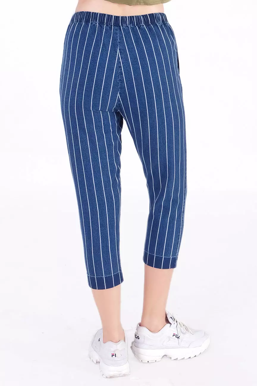 Celana Wanita Peggy Navy White