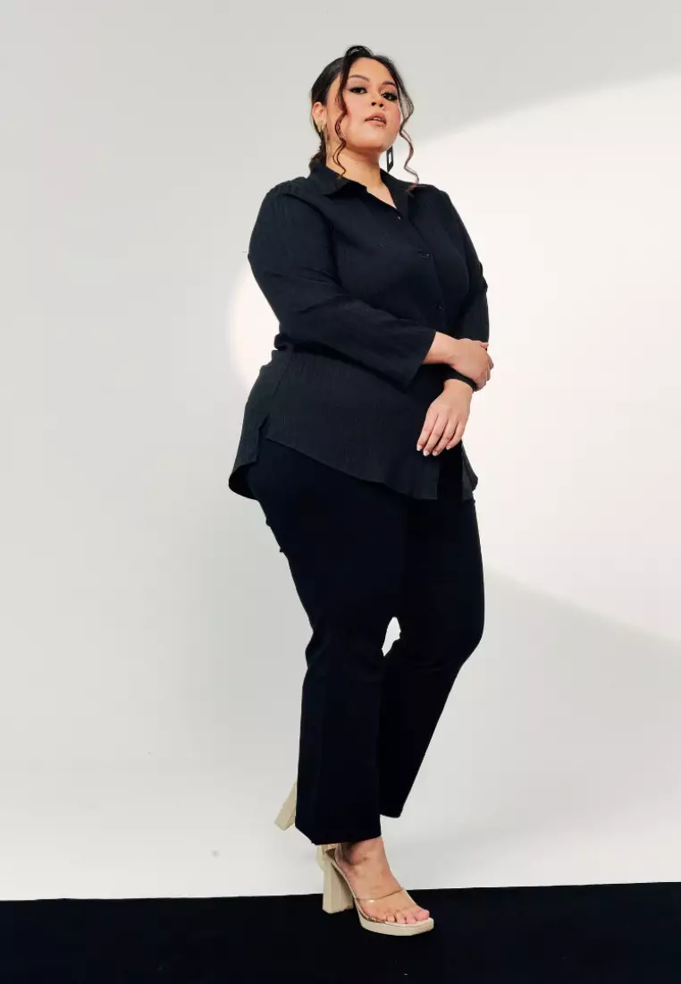 Plus size black bootcut cheap trousers