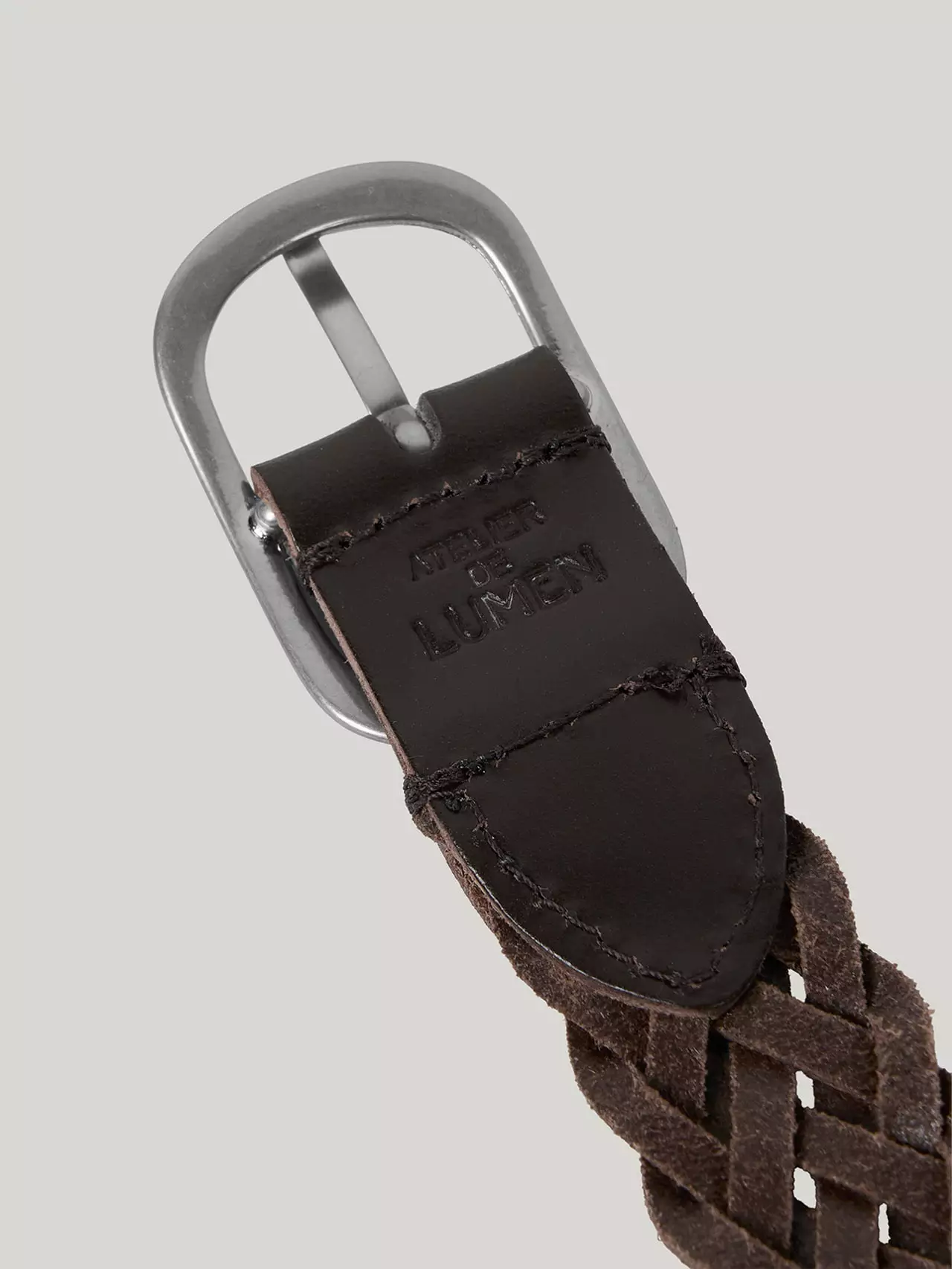 LIEN WOVEN LEATHER BELT organ brown