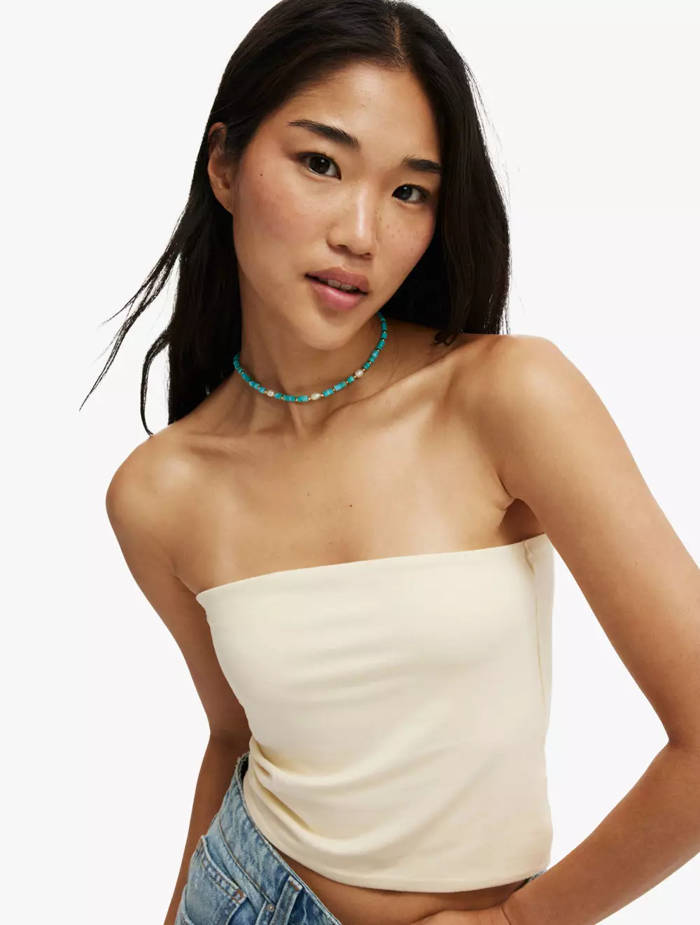 Cotton On - S/LESS TOPS - All Day Tube Top - LEMON ICING