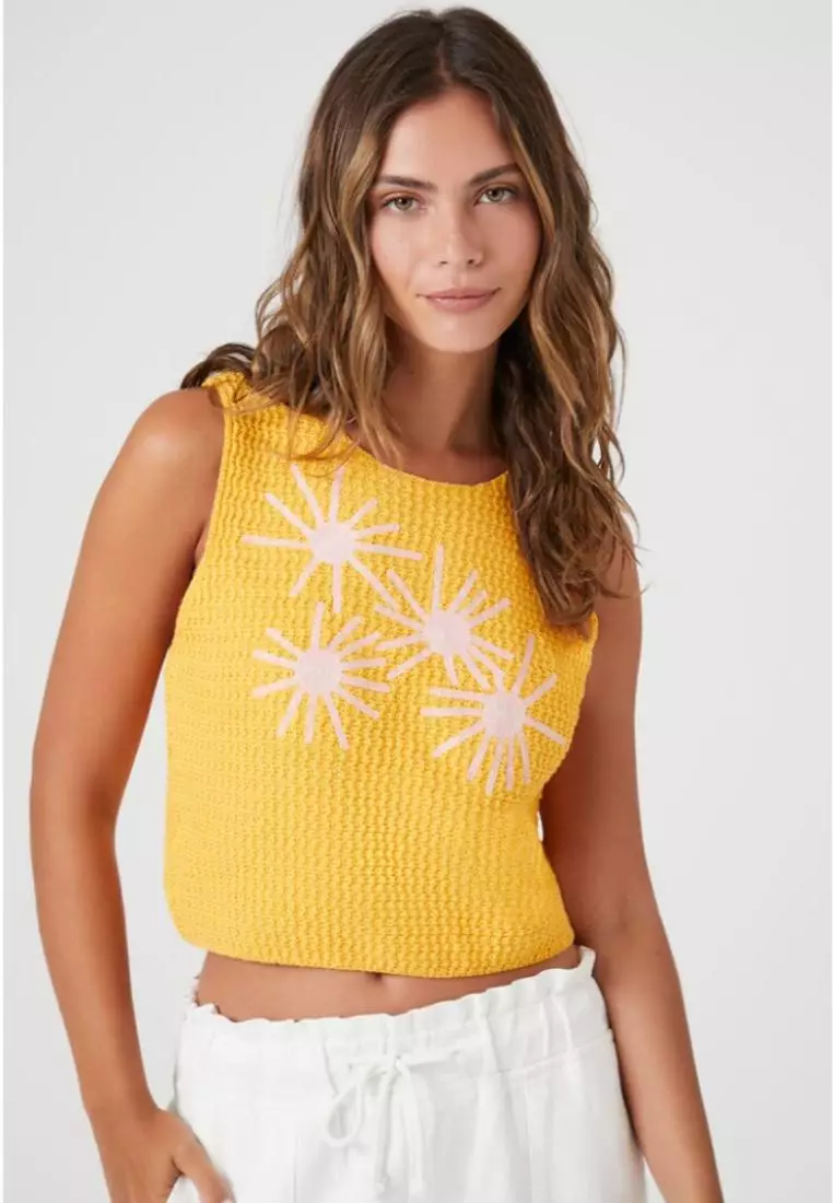 Sweater Knit Sun Crop Top