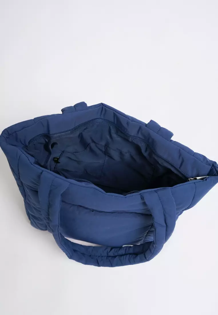 Lightweight Puffer Quilted Laptop and Gym Tote Bag