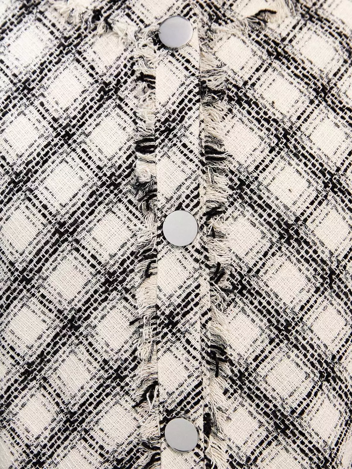 Checked Tweed Jacket - White