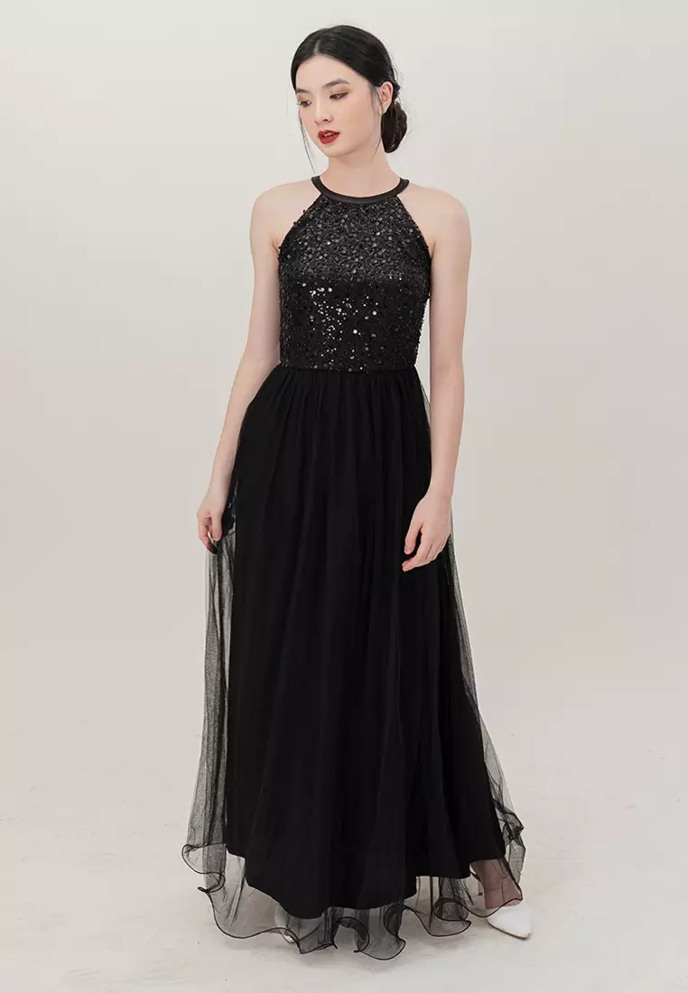 网纱长款晚礼服