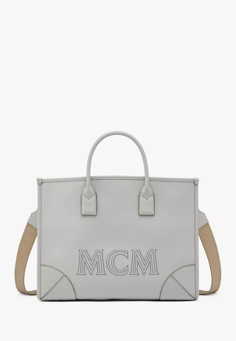 Grey mcm online tote