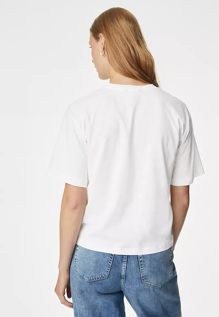 Pure Cotton Slogan T-Shirt