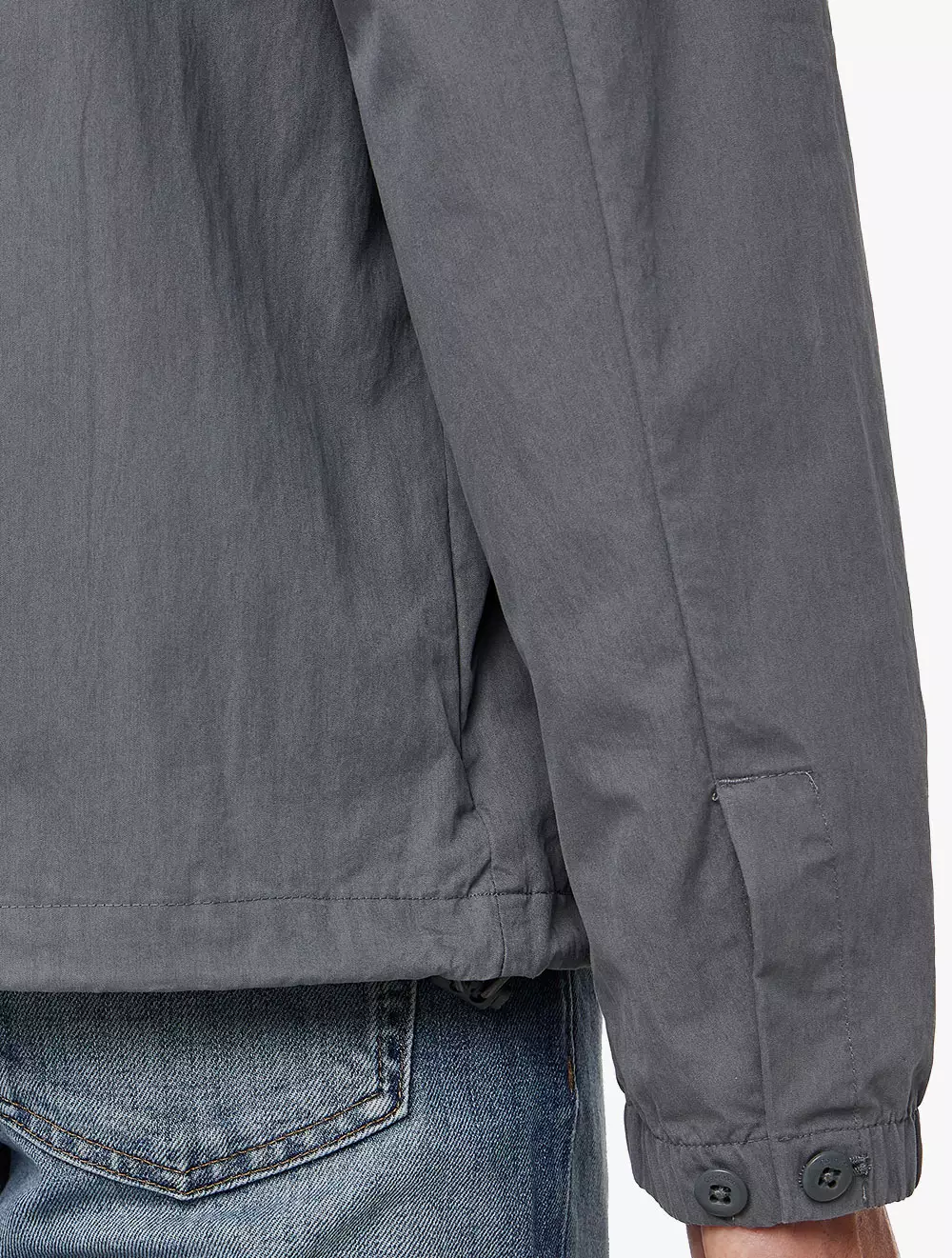 Calvin Klein - Cotton Collared Shirt Zip Up Jacket - Grey