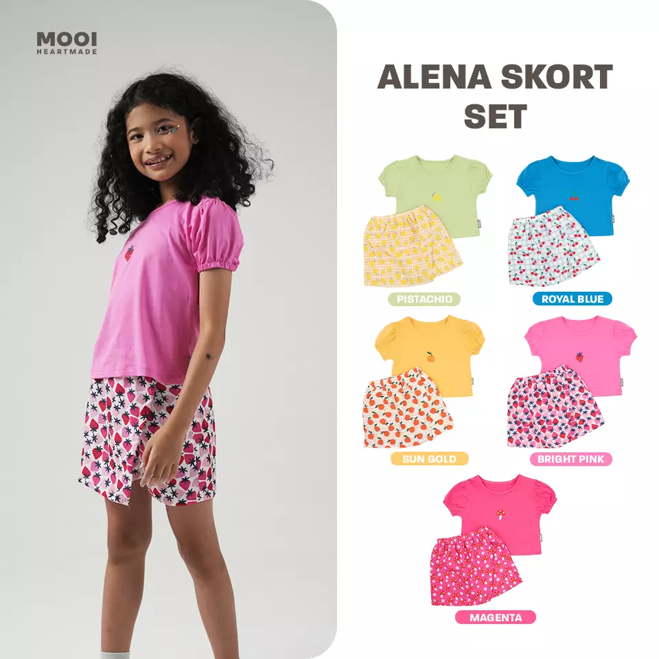 Mooi Setelan Anak Perempuan Alena Skort Set - Pistachio