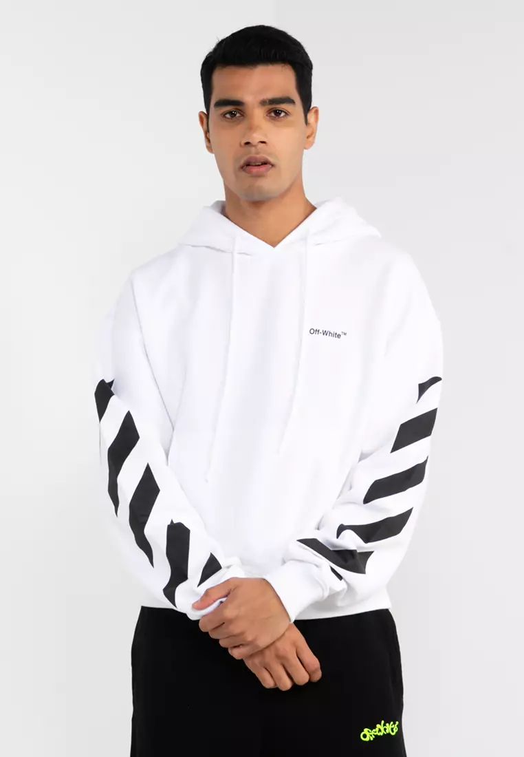 Off white black diagonal top hoodie