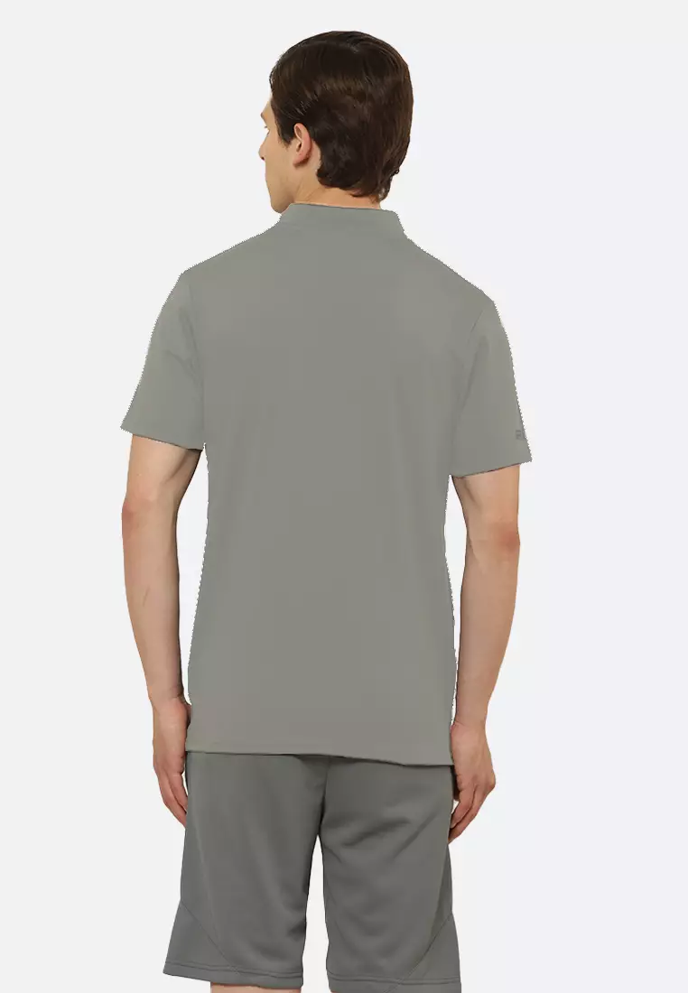 Grey Luxe Men's Athleisure Chinese Collar Designer Tee