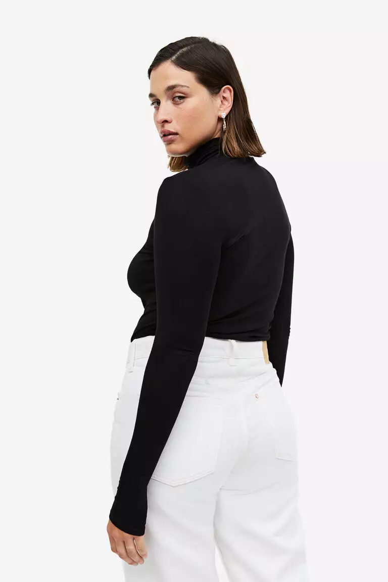 Jual H&M Viscose polo-neck top Original 2025 ZALORA Indonesia ®