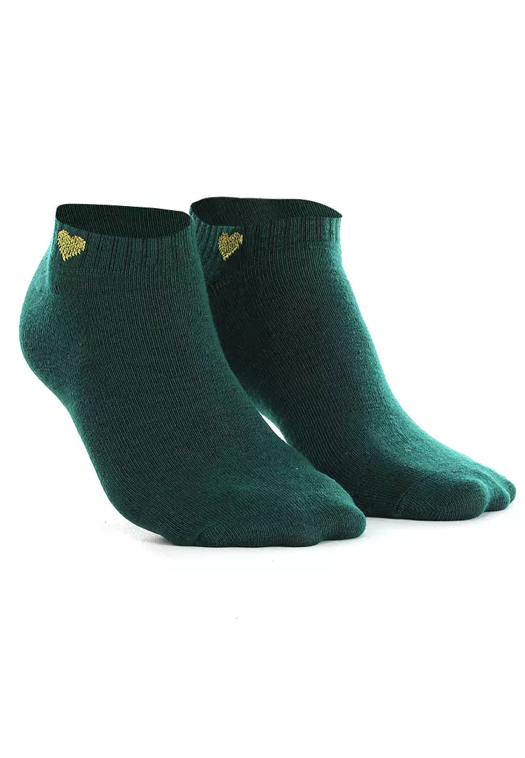 Nercyla Kaos Kaki Wanita Love Ankle Socks Casual Footwear Material Spandex ORIGINAL - Green