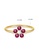 Aquae Jewels yellow Ring Fairy Flower Precious Stones, 18K Gold And Diamond - Yellow Gold,Ruby 9FE3EAC37444FFGS_1