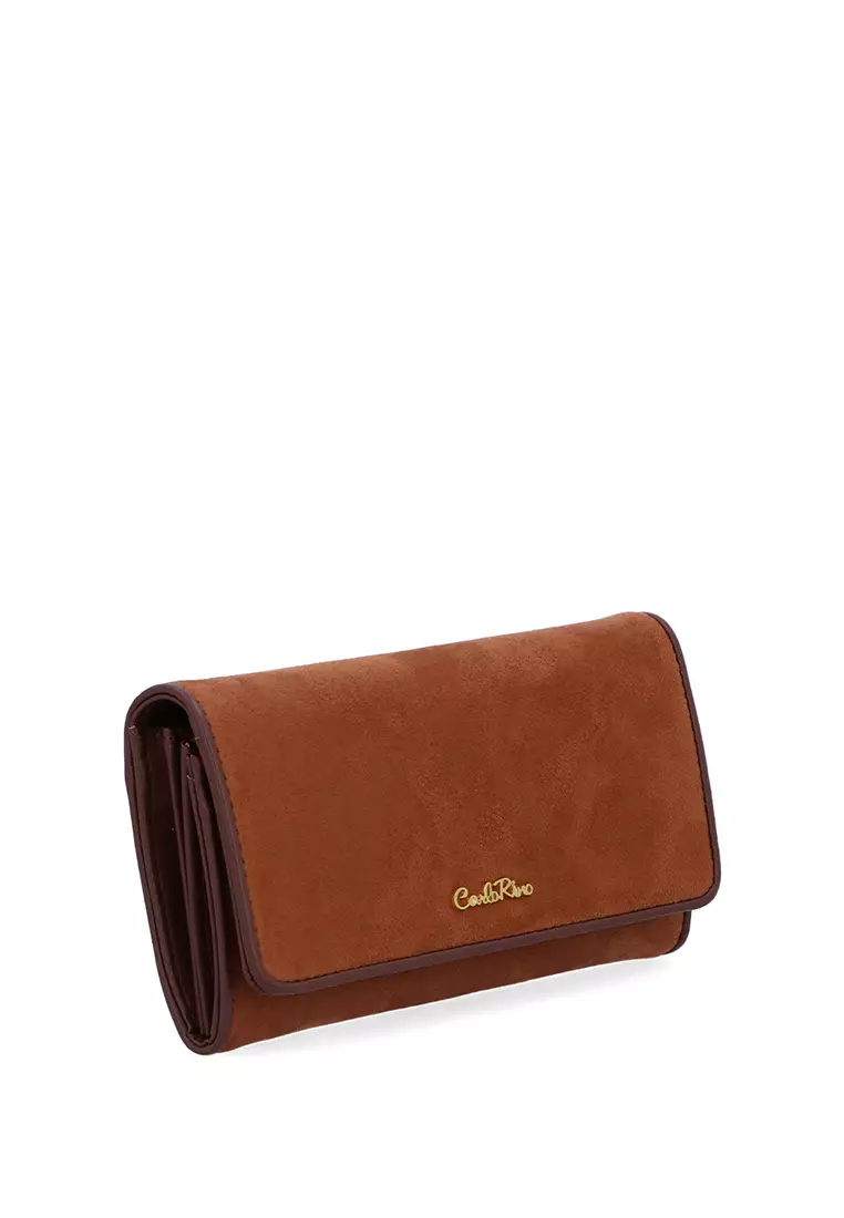 Dakota Velveteen 2-Fold Long Wallet - Brown