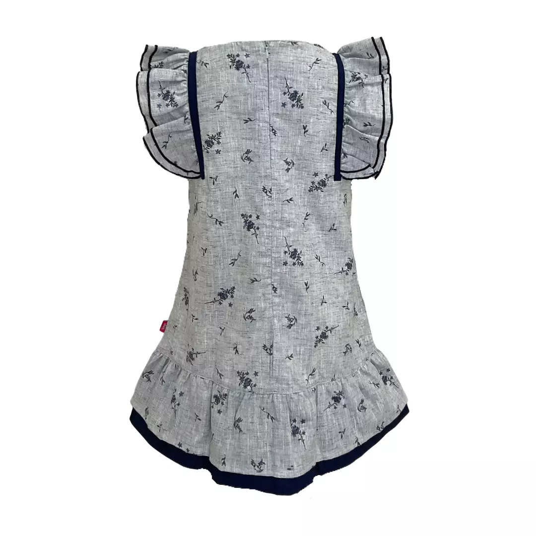 Pingu Dress Anak Perempuan Printing Flower Pendek Abu Muda 90500334G